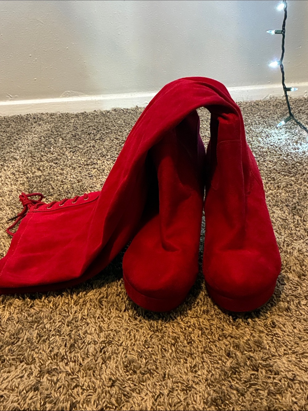 torrid Red Over-the-Knee Platform Block Heel Boots - Picture 4 of 4